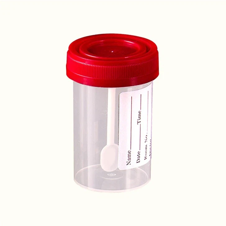 Hastane Tek Kullanımlık Plastik Tabure Kabı Numune Bardağı